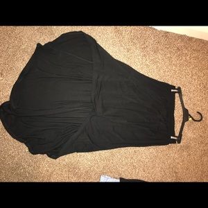 black, high-low skirt